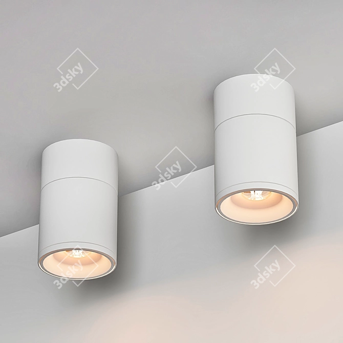 Sleek Wireframe Ceiling Lamp 3D model image 1