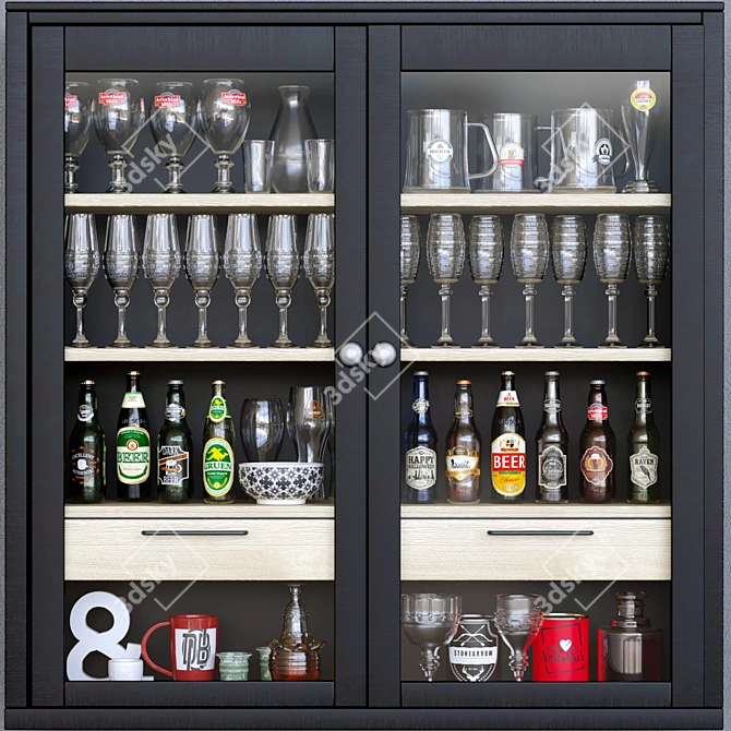 Title: Ultimate Home Bar: Cider, Beer, Glass 3D model image 1