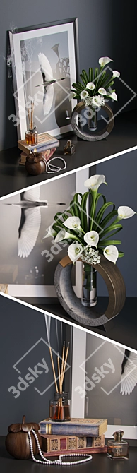 Elegance in Bloom: Kalla Decor Set 3D model image 2