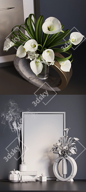 Elegance in Bloom: Kalla Decor Set 3D model image 3