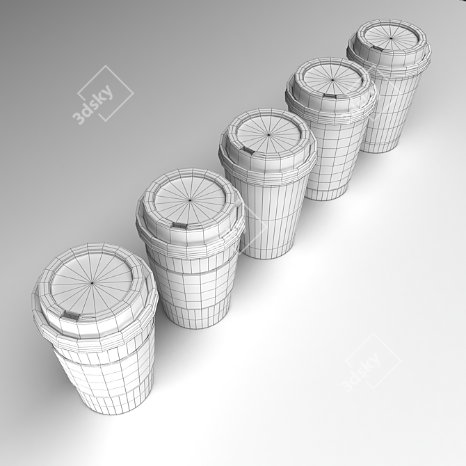 Natural Scale Coffee Cup Models 3D model image 3