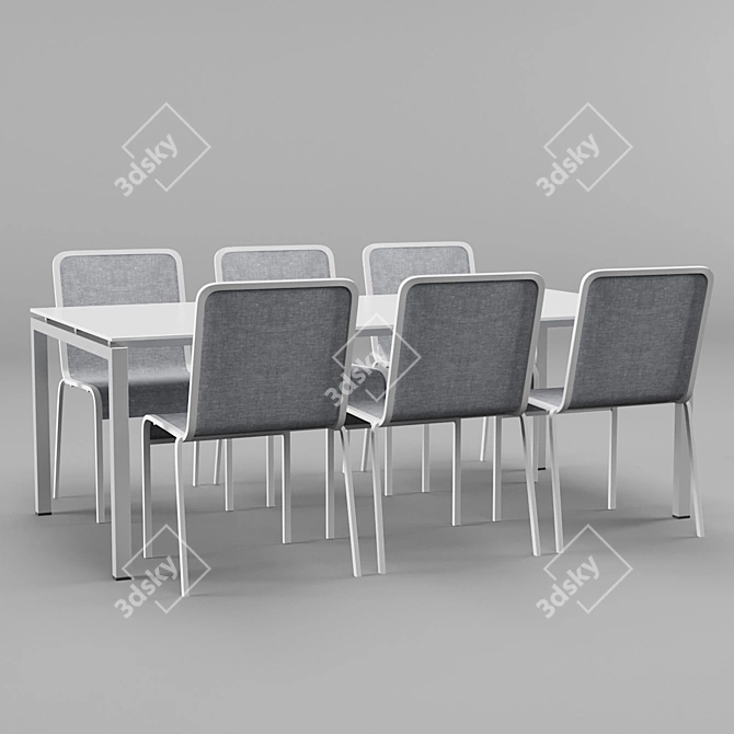 Elegant Outdoor Dining Set 3D model image 1