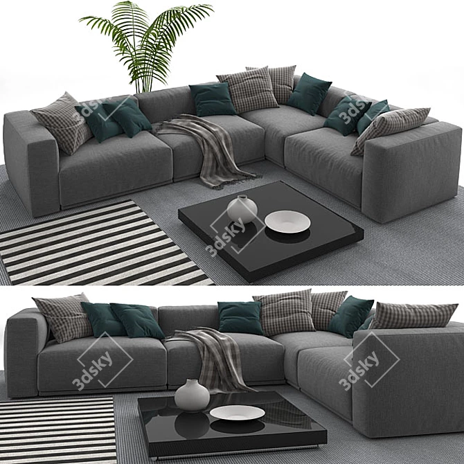 Elegant Poliform Bolton Sofa 3D model image 1