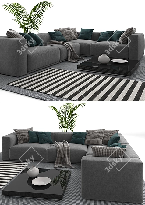 Elegant Poliform Bolton Sofa 3D model image 2