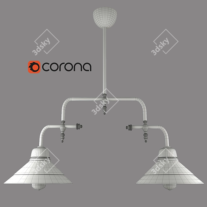 Title: Industrial Elegance Pendant Light 3D model image 2