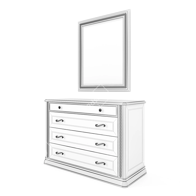 Siena Avorio Chest - Elegant Storage & Mirror 3D model image 3