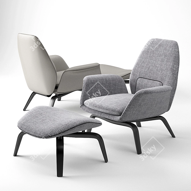 Nordic Comfort Gilliam Armchair 3D model image 1