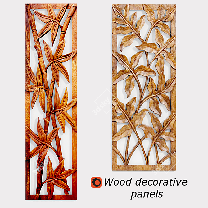 Bamboo Forest Wood Decor Panel 3D model image 1