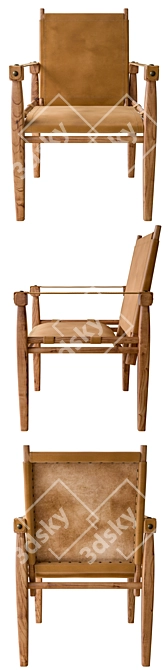 Timeless Leather Safari Chair 3D model image 2