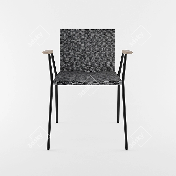 ErgoGraph Metal Armchair 3D model image 2