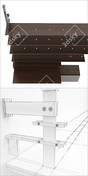 Cattelan Italia Airport Modular Rack Assembly 3D model image 3