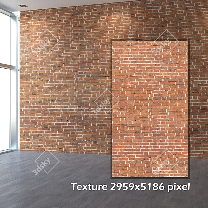 Seamless 4K Brick Wall Texture 3D model image 2