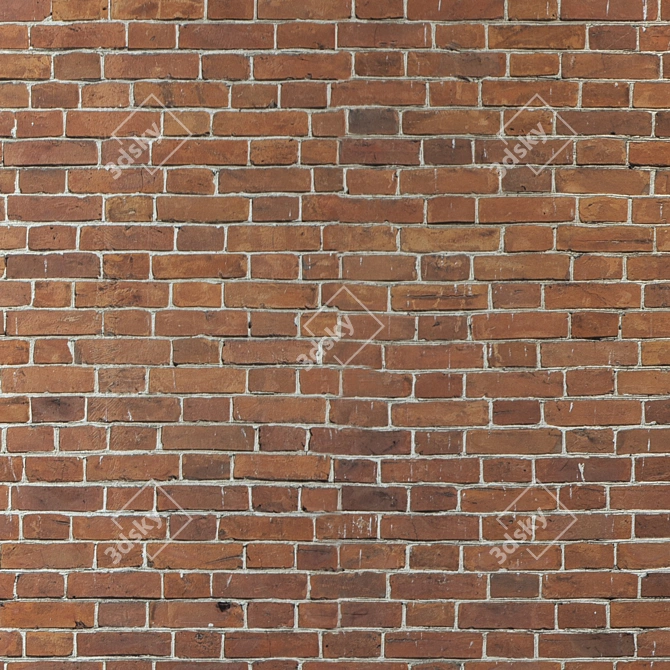 Seamless 4K Brick Wall Texture 3D model image 3