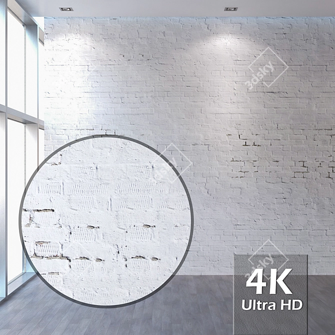 Seamless Brick Texture 4K 3D model image 1