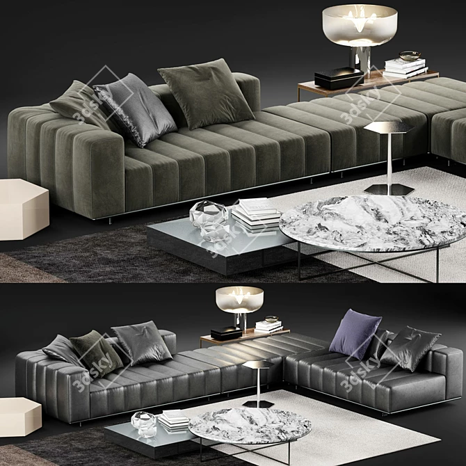 Elegant Minotti Freeman Tailor Set 3D model image 1