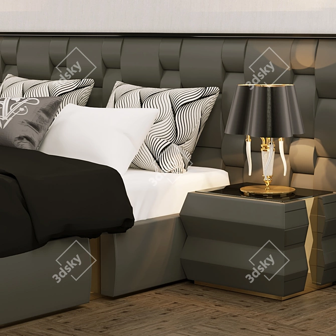 Sleek and Stylish Bedroom Set 3D model image 2