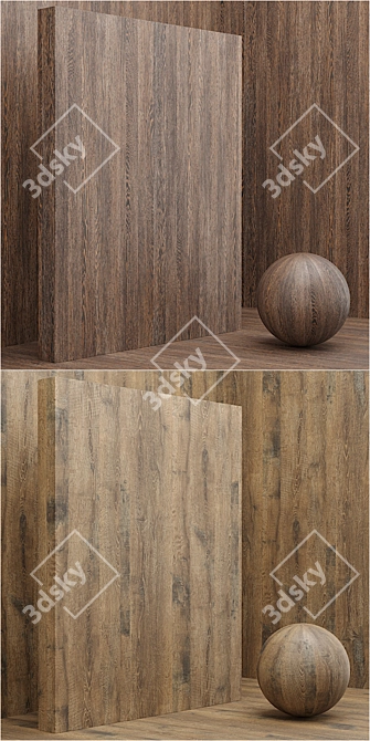 Seamless Wood/Veneer Material Set 3D model image 2