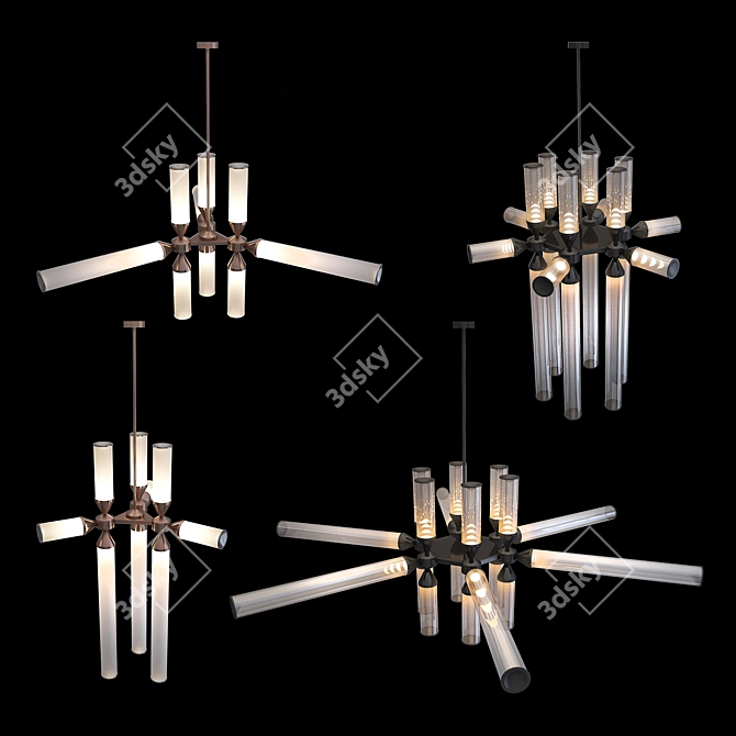 Elegant Castle Collection Chandeliers 3D model image 1