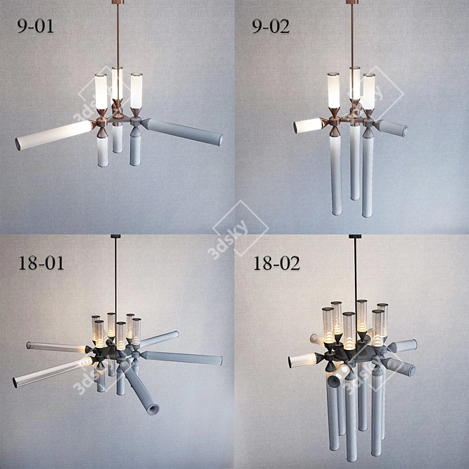 Elegant Castle Collection Chandeliers 3D model image 2