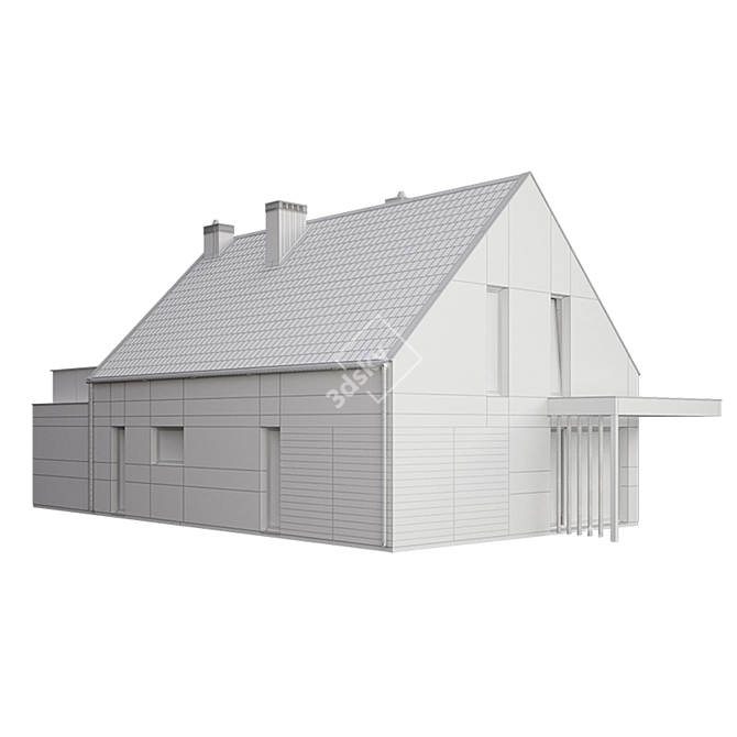 Sleek Modern House Kit 3D model image 3