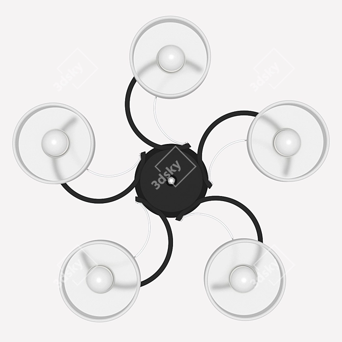 Sleek High-Tech Chandelier 3D model image 2