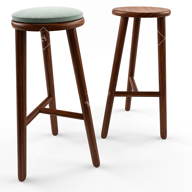 Sleek Slimline Bar Stool 3D model image 1