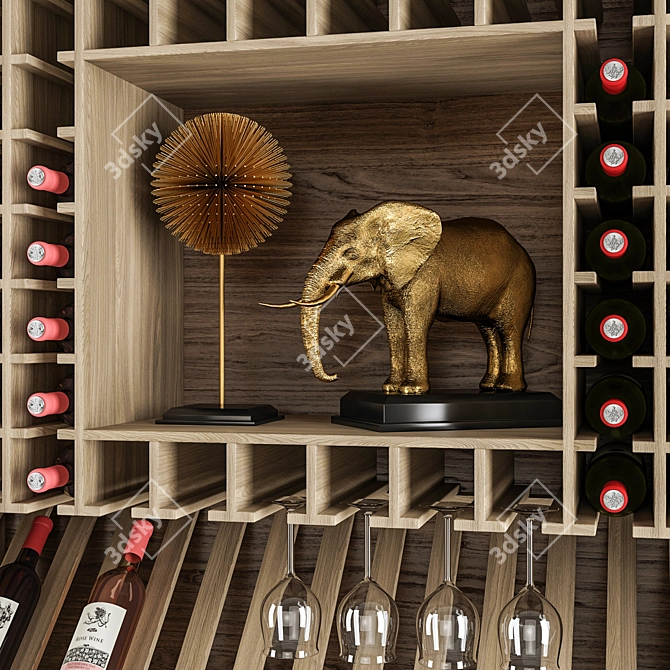 Decoquality Wine Cabinet 3D model image 2