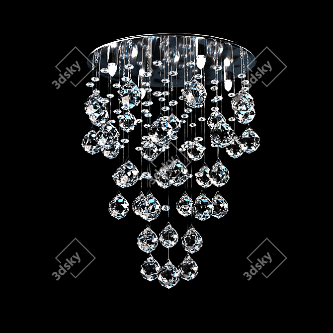 Elegant Chrome Chandelier 3D model image 1