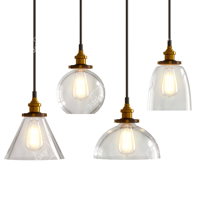 RH Loft Pendant Lights 3D model image 1