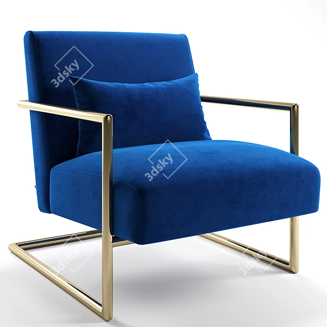 Luxurious Living Vegas Blue and Pink Armchair 3D model image 1