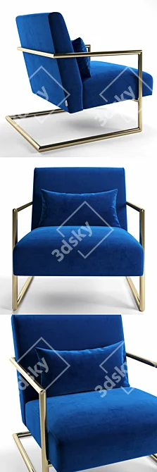 Luxurious Living Vegas Blue and Pink Armchair 3D model image 2