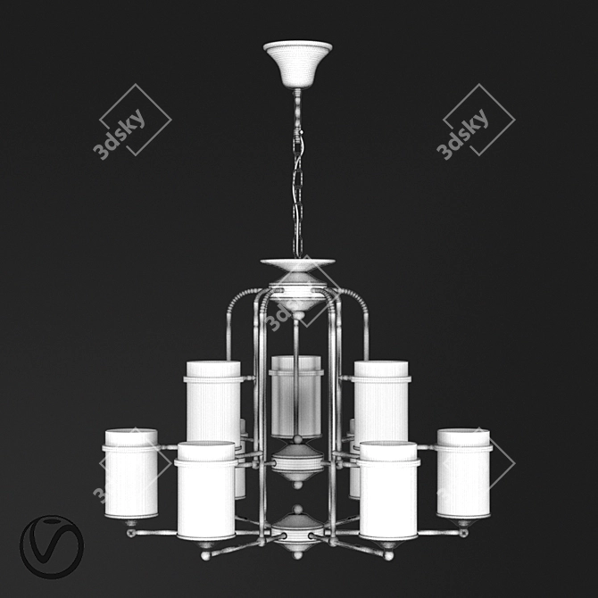 Elegant 9-Light Chandelier Terandpet 3D model image 2