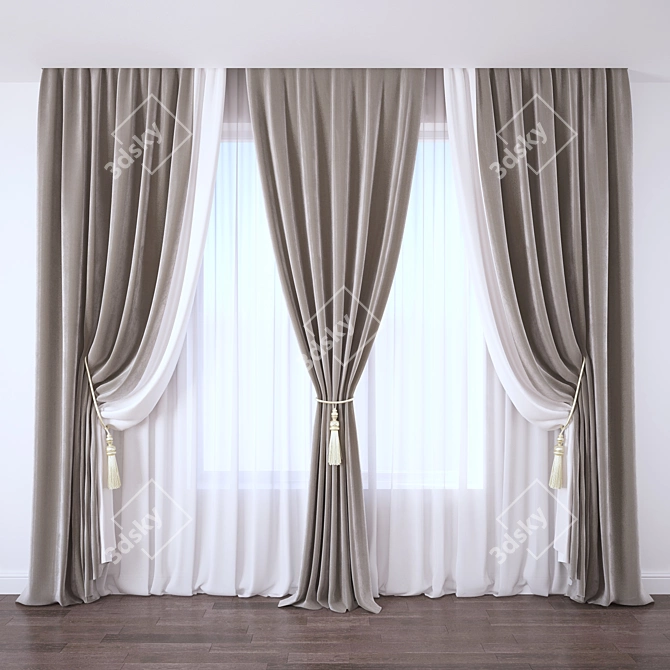 Elegance in Motion: Curtain 3D model image 1