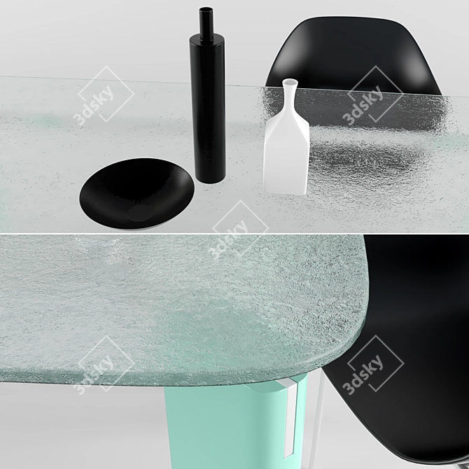 Oskar Glass Top Table: Fluid Harmony 3D model image 2