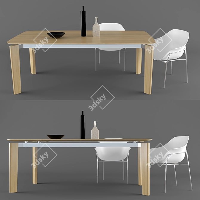 B&B Italia Oskar Table: Sleek Design, Choice of Materials 3D model image 1