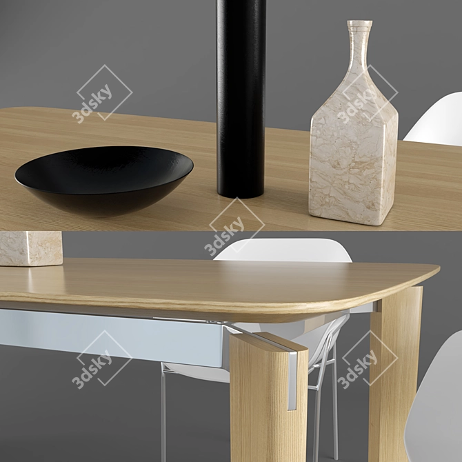 B&B Italia Oskar Table: Sleek Design, Choice of Materials 3D model image 2