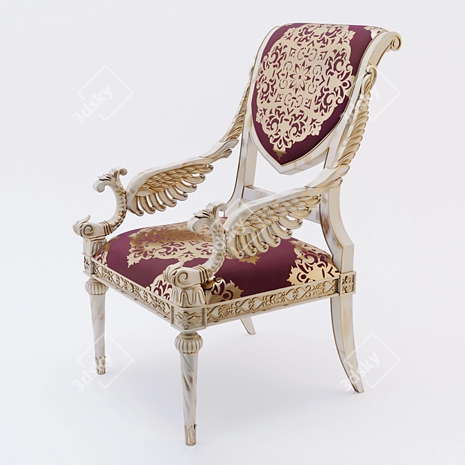 Luxury Louis XVI-Style Dining Chairs 3D model image 1