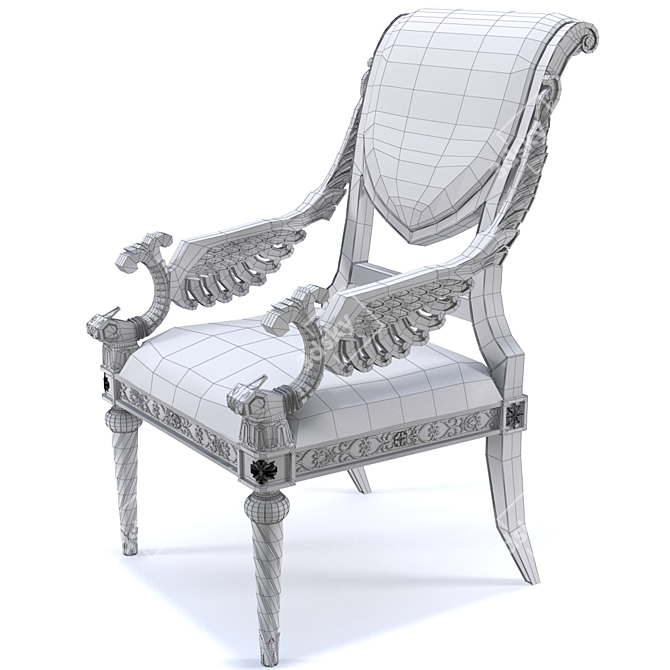 Luxury Louis XVI-Style Dining Chairs 3D model image 2