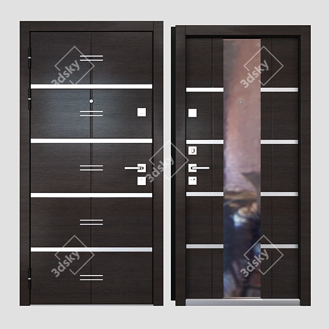 ALTATECH Entrance Metal Door | High Quality & Stylish 3D model image 3