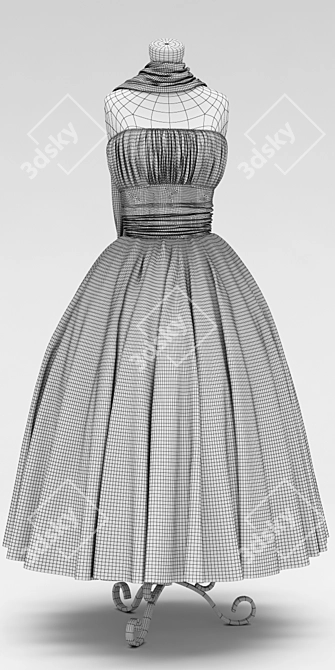 Elegant Wedding Dress - Vray and Corona Compatible 3D model image 3