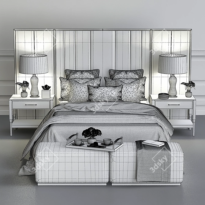 Luxury Bedroom Chair & Sofa 3D model image 3