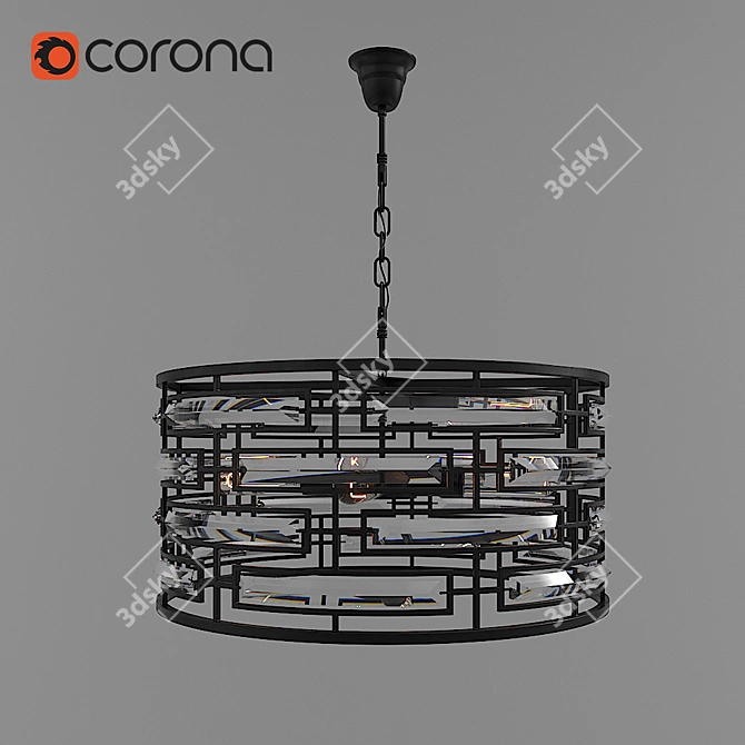 Modern Industrial Chandelier 1138 3D model image 1