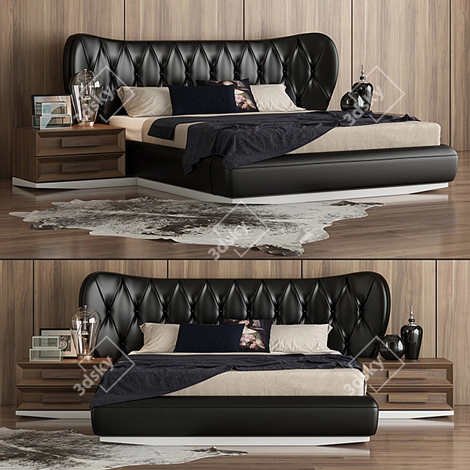 Elegant Matera Bed: Perfect Blend of Style and Comfort 3D model image 1