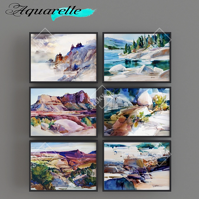 40-piece Aquarelle Art Set 3D model image 1