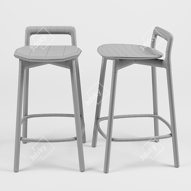 Elegant Branca Stool: Stylish and Functional 3D model image 3