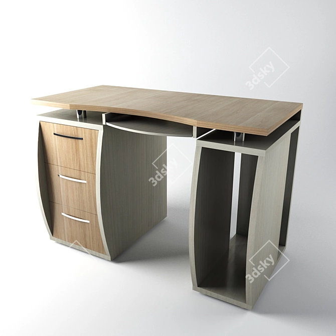 Sleek Tech Desk 3D model image 1