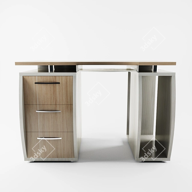 Sleek Tech Desk 3D model image 2