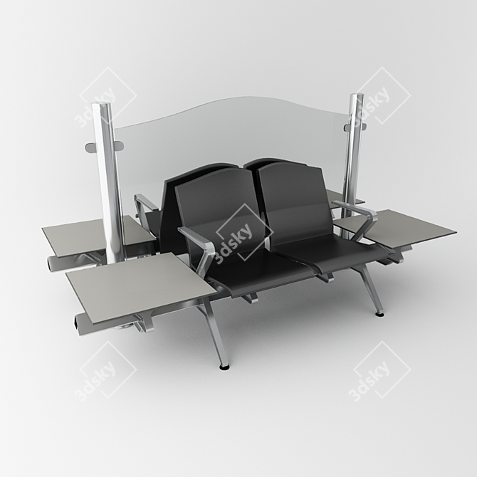 TravelEase: Portable Airport Chair 3D model image 2