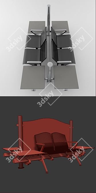 TravelEase: Portable Airport Chair 3D model image 3