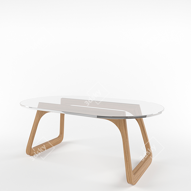 Modern Steek Tabla and Chair 3D model image 2